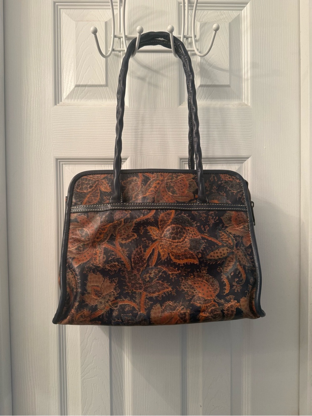 Blue and brown Patricia Nash tote shoulder bag - Picture 2 of 7